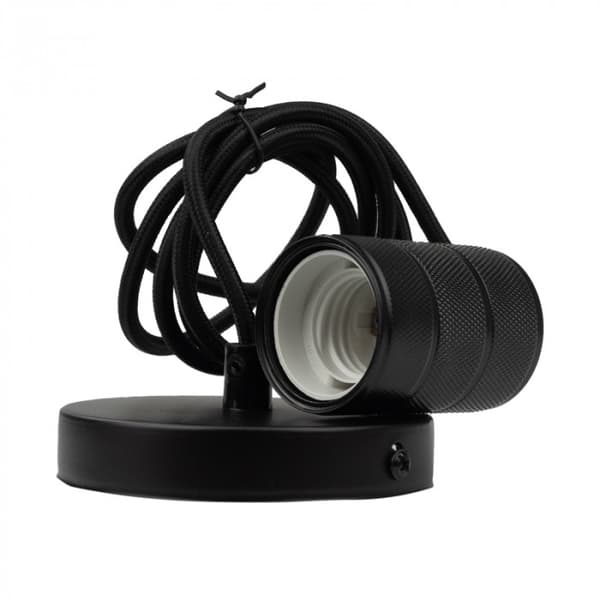Industriel pendellampe lille rør mat sort 1xE27 60W Ecolight