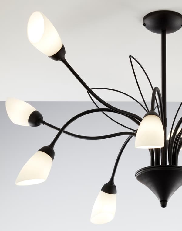 Dekorativ sort loftlampe 10xG9 14W GLORIOSA Jupiter