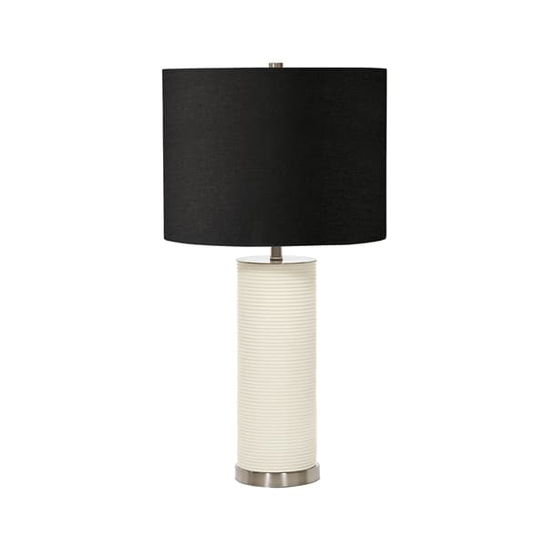 Bordlampe porcelæn elegant hvid sort 65 cm Ripple E27 60W Elstead