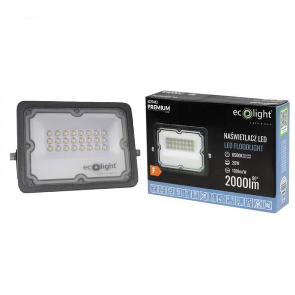Strålkastare 20W 2000lm 6500K IP65 Ecolight EC20483