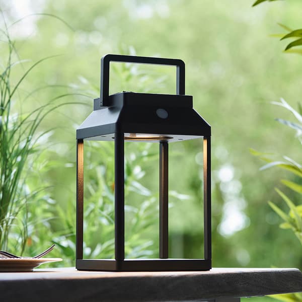 Udendørs terrasse solcelle USB sort bur LED 3.15W LINTERNA Endon