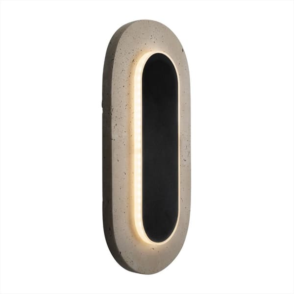 Væglampe moderne sort oval dekorativ sten LED 10W TRAVERTINO Maxlight