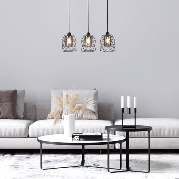 Industriel pendellampe tråd E27 3x40W mat sort 72113 Emrys Rabalux