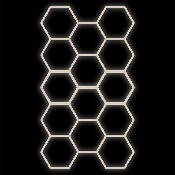 Konfigurerbart belysningssystem sort HEXAGON 14 LED 399W 229x394 cm neutral lysfarve Idealed