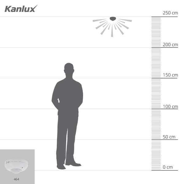 Rörelsesensor skymning PIR ZONA vit 10m Kanlux 464