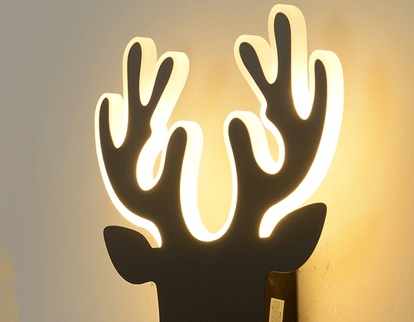 LED-seinävalaisin Abigali Deer 2 Musta