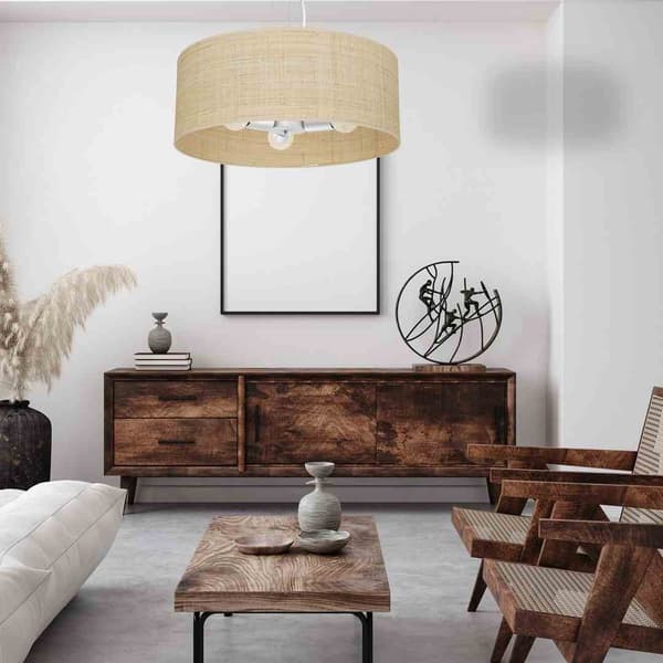 Milagro MARSHALL MLP7490 pendel / lysekrone hvid / rattan