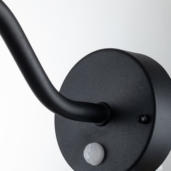 Utomhusvägglampa med sensor svart E27 60W Klampenborg Elstead