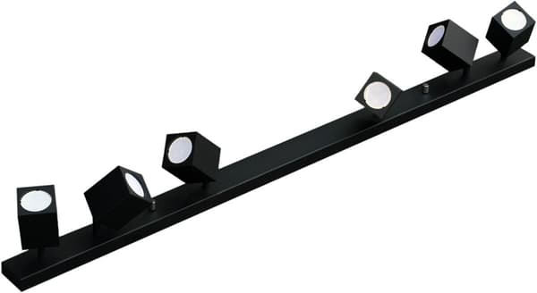 Sort væg- og loftslampe 6xGU10 Quantus ID-6106 Idealux
