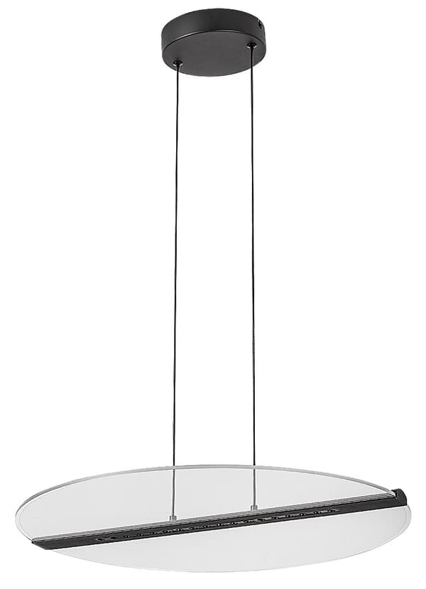Pendellampe moderne sort transparent disk LED 24W Norael Rabalux