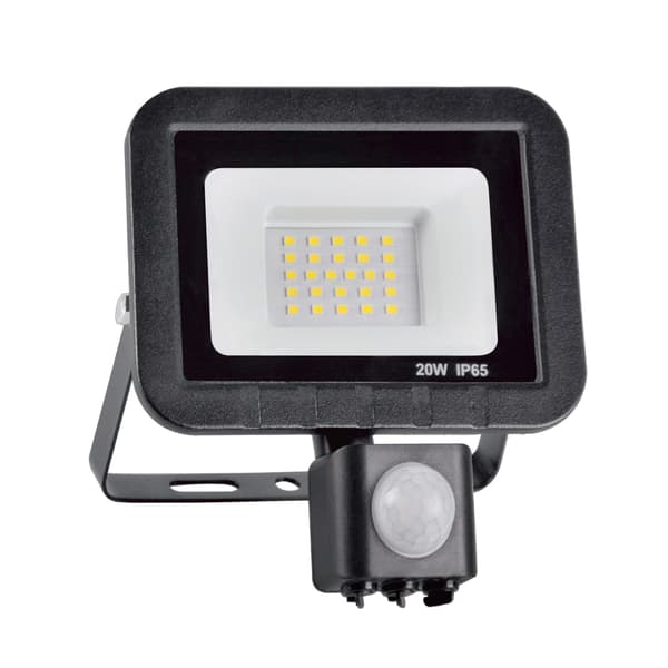 LED SMD projektør 20W PIR sensor 6500K 120° IP65 sort 304797 Polux