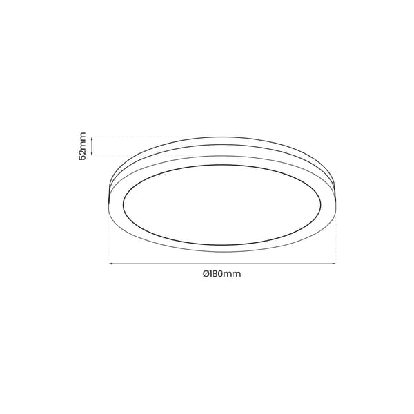 Rund loftslampe 18 cm LED 12W sort / hvid Marlon Eko-Light