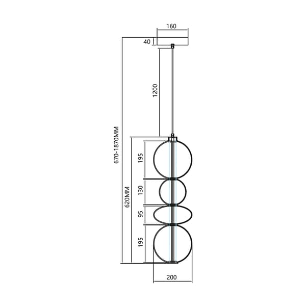 DAPHNE SMOKED 36W Milagro ML0347 Pendel
