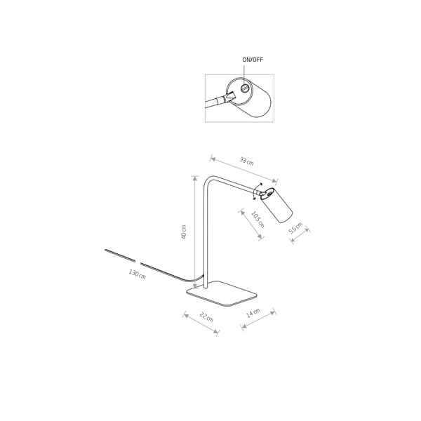 LED skrivebordslampe Nowodvorski MONO 7706 stål, sort