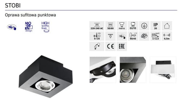 Kohdevalo Kanlux 26832 STOBI DLP 250-B