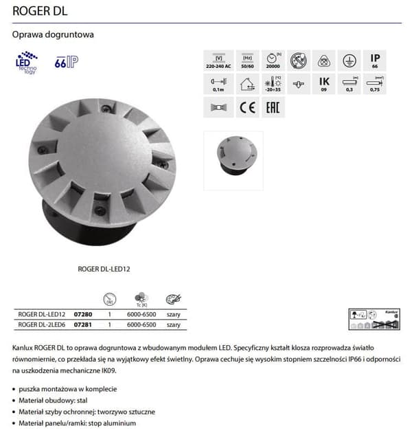 Kanlux ROGER serie 7281 jordlampe