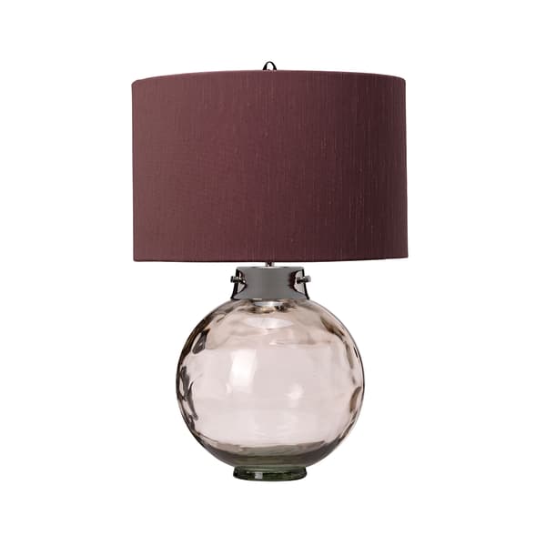 Kara E27 60W Elstead glasbordlampe med lilla skærm