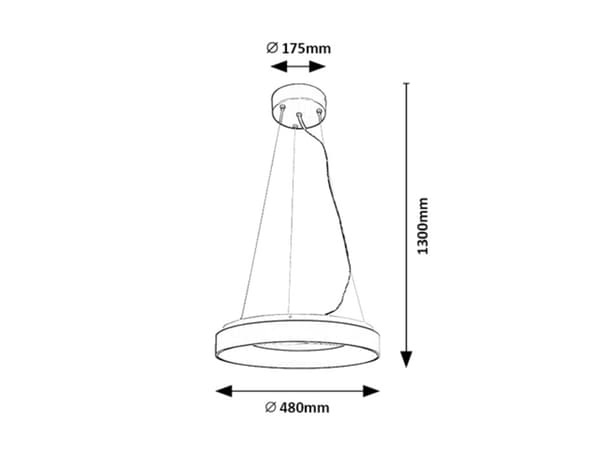 LED lysekrone LED 38W sort 72001 Ceilo Rabalux