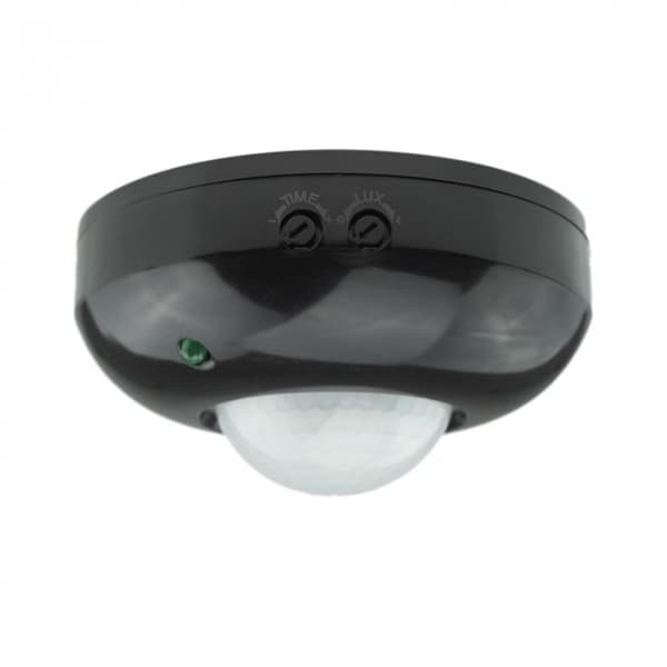 PIR bevægelsessensor til loft op til 300W IP20 sort justerbar Ecolight EC20335