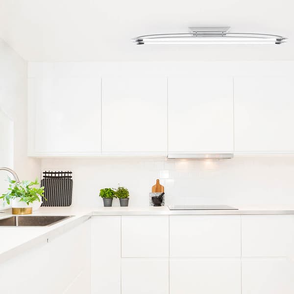 Moderne krom dobbelt lineær loftlampe 2xT5 16W HARPER LED Endon