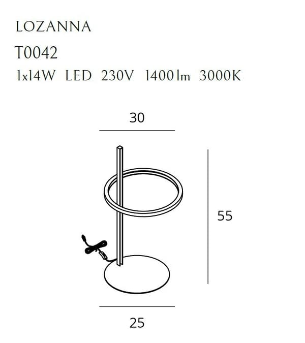 Moderne skrivebordslampe guld ring LED 14W LOZANNA Maxlight