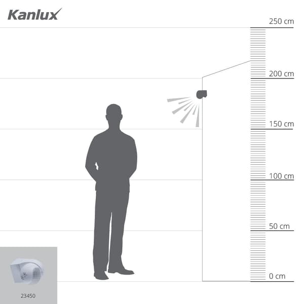 Rörelsesensor skymning utomhus PIR ALER MINI vit 8m Kanlux 23450