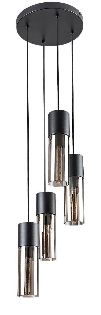 Pendellampe til stue E27 4x25W sort 72054 Ronno Rabalux
