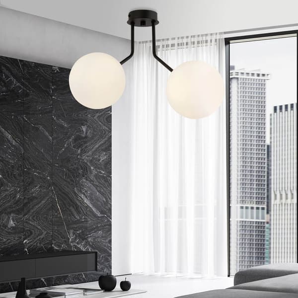 Emibig loftlampe 2xE14 40W NOVA 2 SORT/OPAL 1138/2