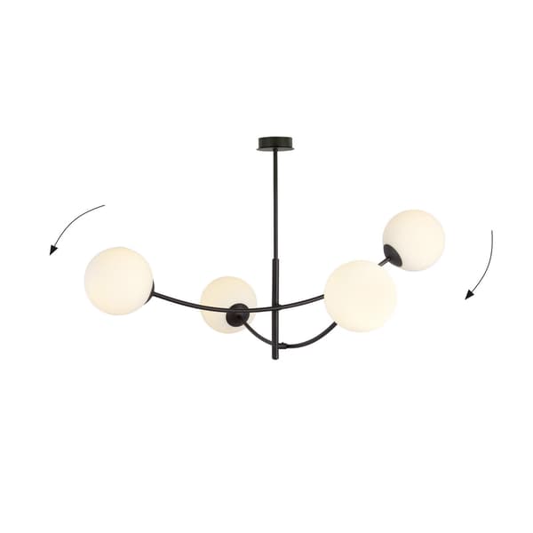 Emibig loftlampe 4xE14 40W HUNTER 4 BLACK/OPAL 1102/4