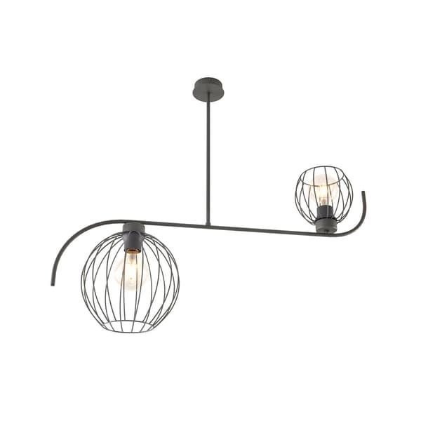 Loft moderne sort loftlampe åbne skærme 2xE27 15W ECHO Emibig