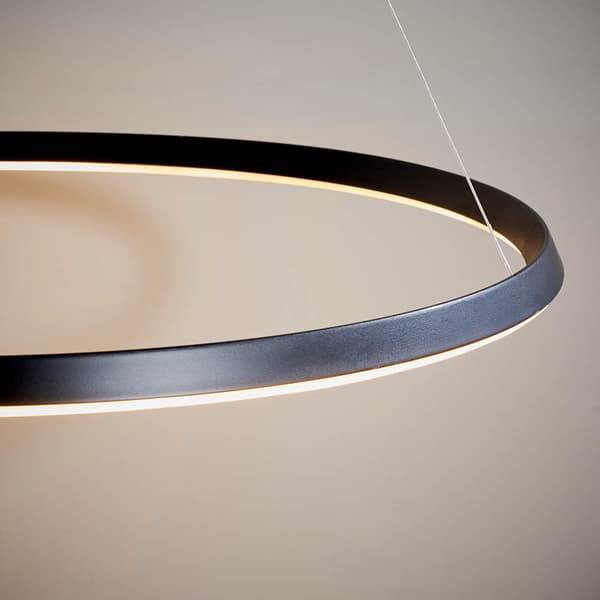 Moderne sort mat rund Ø80cm ring LED 43.5W STATEN Endon pendellampe