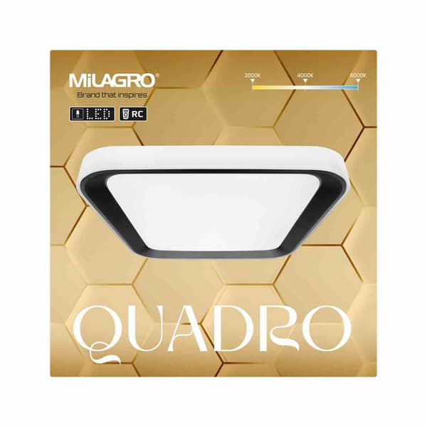 LED loftsplafond sort 40x40cm QUADRO Milagro 7929