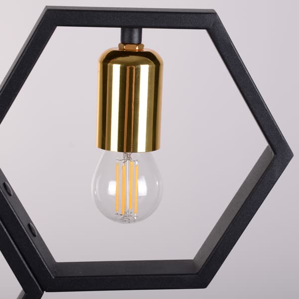 Pendellampe sort-guld E27x5 HONEY 312556 Polux