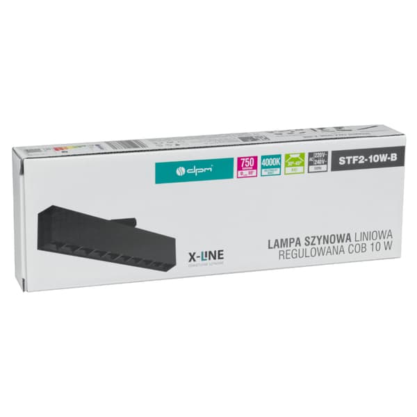 Justerbar lineær skinnespot neutral hvid LED 10W sort X-LINE DPM