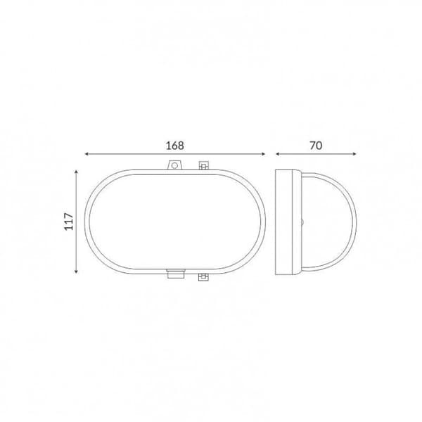 LED-plafond oval IP54 mångsidig LED 8W Torton EC79163 Ecolight
