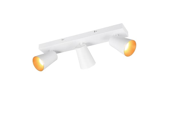 Takspotlight minimalistisk vit rektangulär koniska skärmar 3xGU10 10W SHARP Trio