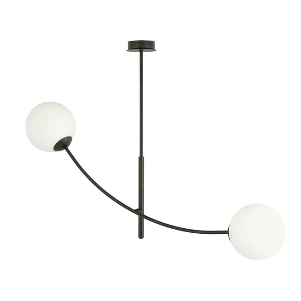 Emibig loftlampe 2xE14 40W HUNTER 2 SORT/OPAL 1102/2
