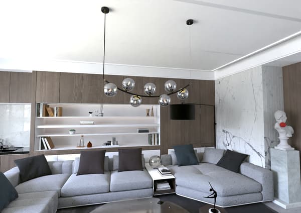 RITZ 7 BL GRAFIT Emibig 1297/7 Pendel lysekrone