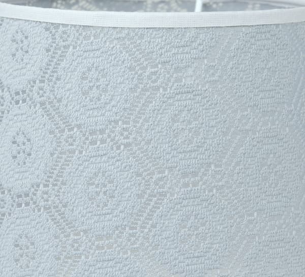 Cylindrisk lampskärm grå spets 45/25