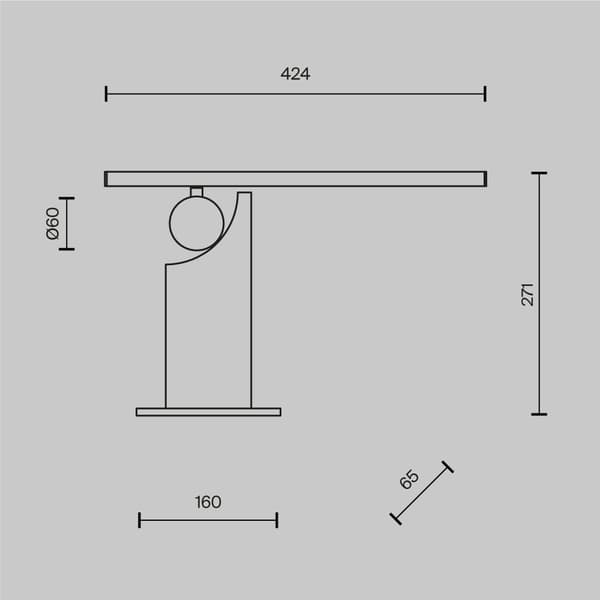 Bordlampe moderne sort marmorbase stick LED 9W MONUMENTO Maytoni