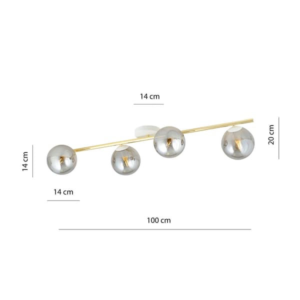Emibig 4xE14 10W SPLENDI 4 grafit loftlampe 1247/4