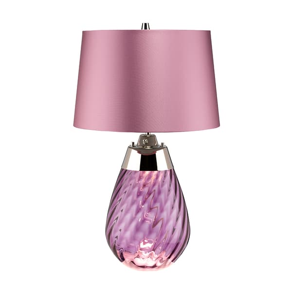 Bordlampe glas lilla med skærm 60 cm Lena E27 60W Elstead