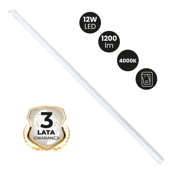 Underskabslys hvid stribe 90 cm afbryder neutral farve LED 12W VITO Eko-Light