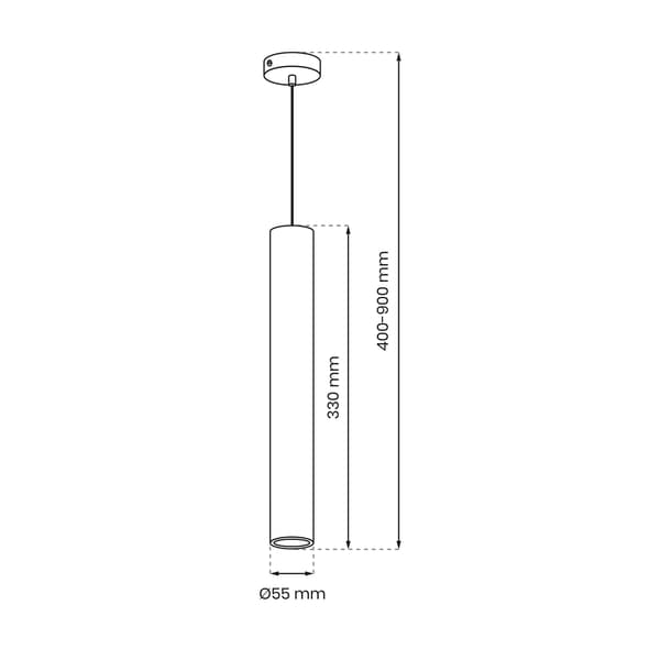 Pendellampe rør sort GU10 Milagro HUDSON MLP8791