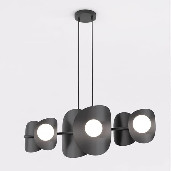 Loft pendellampe sort asymmetrisk 6xG9 8W ELEMENTI Emibig