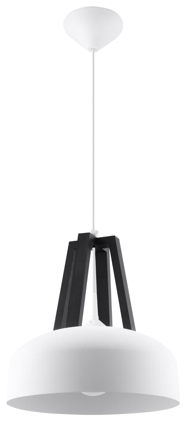 CASCO Pendellampe Hvid/Sort Træ Sollux Lighting SL.0387