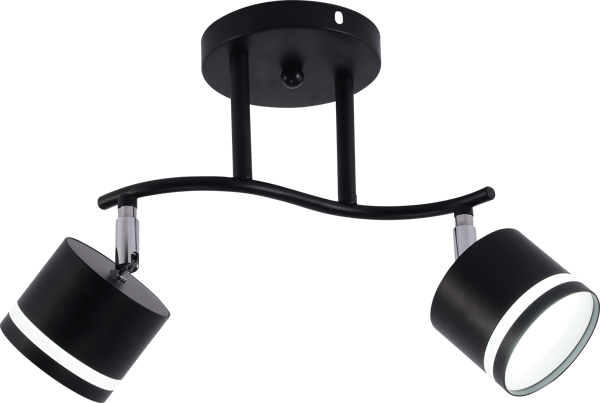 Moderne sort-krom loftlampe justerbar 2xGX53 15W Vargo