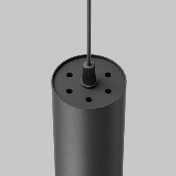Sort rør pendel Ø5.2cm varmt lys Focus LED 12W Maytoni