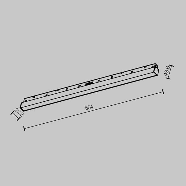 Sort lineær LED-skinnespot 24W 2700K BASIS Maytoni Technical