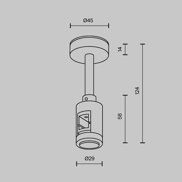 Loftmontering med strømindgang 12 cm messing FLARITY Maytoni Technical